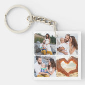 カスタム家族5枚の写真パーソナライズされた キーホルダー (正面)
