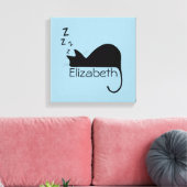 カスタム寝猫シルエット キャンバスプリント (インサイチュ (リビング))