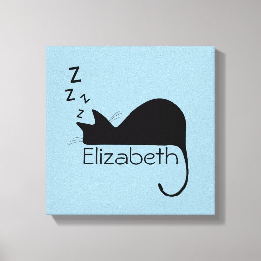 カスタム寝猫シルエット キャンバスプリント (正面)