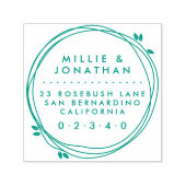 カスタム対エレガントモダンリース差出人住所 セルフインキングスタンプ (デザイン)