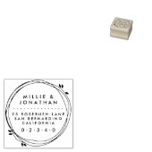 カスタム対エレガントモダンリース差出人住所 ラバースタンプ (押印)