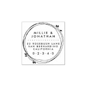 カスタム対エレガントモダンリース差出人住所 ラバースタンプ (インプリント)