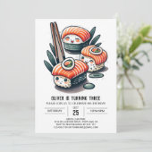 カスタム寿司の喜び誕生日 招待状 (スタンド正面)