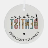 カスタム将来の歯科医学生ギフト ガラスオーナメント (裏面)