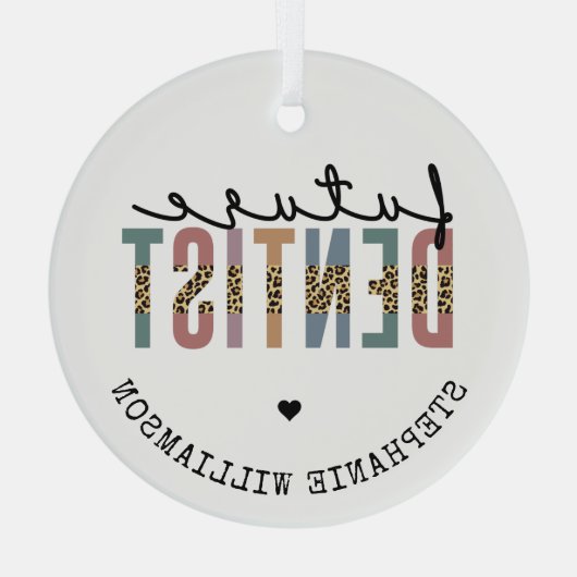 カスタム将来の歯科医学生ギフト ガラスオーナメント (裏面)