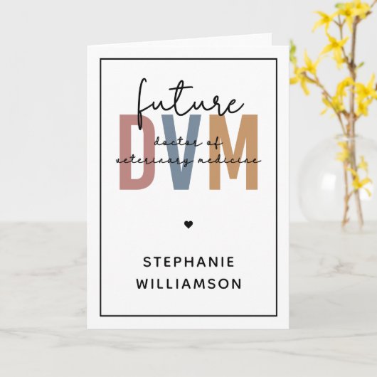 カスタム将来DVM獣医学博士 カード (黄色い花)