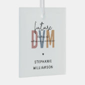 カスタム将来DVM獣医学博士 ガラスオーナメント (正面右)