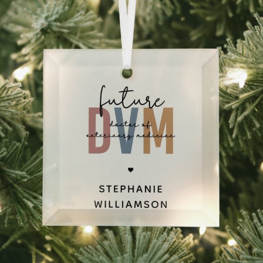 カスタム将来DVM獣医学博士 ガラスオーナメント (インサイチュ)