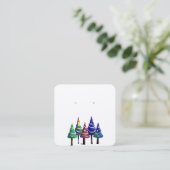 カスタム小さなクリスマスツリーのイヤリングディスプレイカード コーリングカード (スタンド正面)