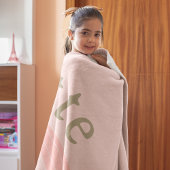 カスタム小さな女の子恐竜レインボーピンク フリースブランケット