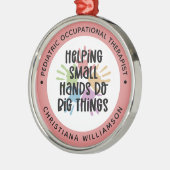 カスタム小児用OT職業セラピストギフト メタルオーナメント (左)
