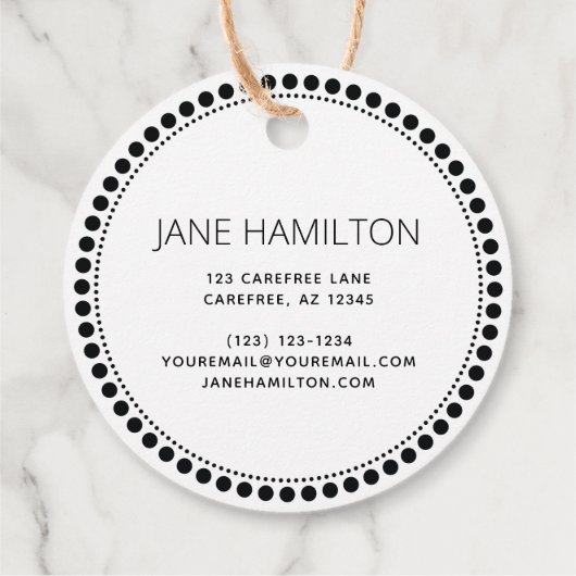 カスタム小規模企業のパッケージラベル フェイバータグ (裏面)