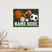 カスタム少年名スポーツ数々のウォールアートポスター ポスター (キッチン)