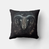 カスタム山羊座〔占星術の〕十二宮図サインブラック クッション (裏面)