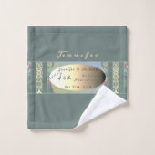 カスタム山花結婚周年風呂タオル バスタオルセット (ウォッシュタオル)