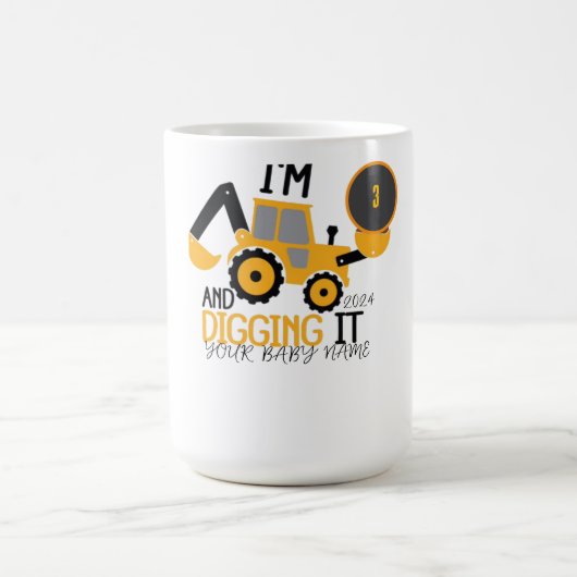カスタム工事誕生日Tシャツ コーヒーマグカップ (中央)