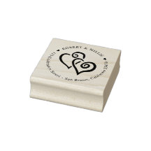 カスタム差出人住所カップルネームラウンド結婚ズ