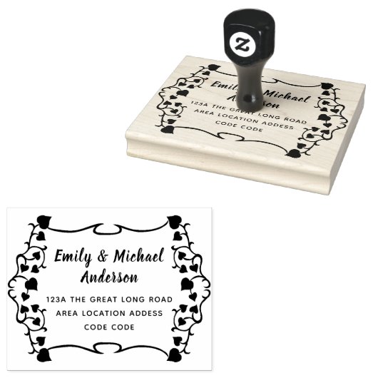 カスタム差出人住所スタンプ手書きスタイルリーフ ラバースタンプ (押印)