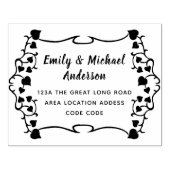 カスタム差出人住所スタンプ手書きスタイルリーフ ラバースタンプ (インプリント)