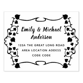 カスタム差出人住所スタンプ手書きスタイルリーフ ラバースタンプ