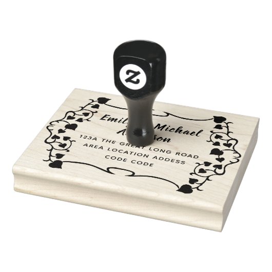 カスタム差出人住所スタンプ手書きスタイルリーフ ラバースタンプ (スタンプ)