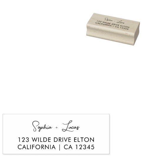 カスタム差出人住所スモダンミニマルクリプトカップル ラバースタンプ (押印)