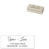 カスタム差出人住所モダンスミニマルクリプトカップル ラバースタンプ (押印)