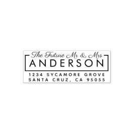 カスタム差出人住所モダン「未来のミスター&ミセス」 セルフインキングスタンプ