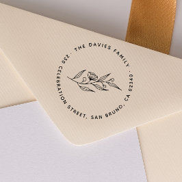 カスタム差出人住所名シンプルフローラ セルフインキングスタンプ