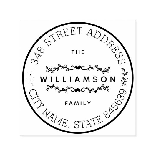 カスタム差出人住所名自称 セルフインキングスタンプ (デザイン)