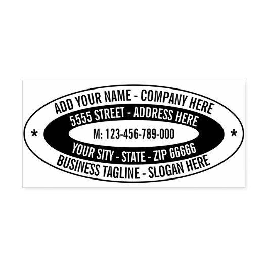 カスタム差出人住所楕円の自己インク入力スタンプ セルフインキングスタンプ (デザイン)