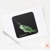 カスタム市名ベースここフィッシュフィッシュなストライキングID スクエアシール (封筒)