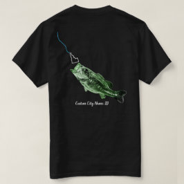 カスタム市名ベースここフィッシュフィッシュなストライキングID Tシャツ