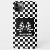 カスタム市松模様にカッコいい旗 iPhoneケース (裏面)