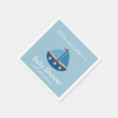 カスタム帆船航海のの赤ちゃんシャワーナプキン スタンダードカクテルナプキン (角)