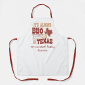 カスタム常にBBQシーズンインテキサス州ファミリー懇親会 エプロン (正面)