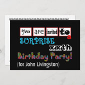 カスタム年の誕生日パーティーの招待 招待状 (正面/裏面)