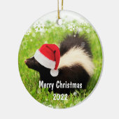カスタム年スカンククリスマスセラミックオーナメント セラミックオーナメント (左)