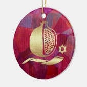 カスタム年ユダヤの新年、ロシュ・ハサナオーナメント セラミックオーナメント (左)