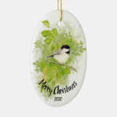 カスタム年代付き水彩《鳥》アメリカゴガラバードポプラの木 セラミックオーナメント (右)