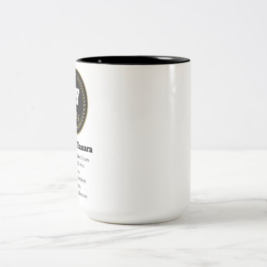 カスタム年勤続記念日の従業員の評価 ツートーンマグカップ (中央)