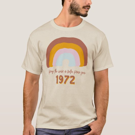 カスタム年虹の世界をより良い場所 Tシャツ (正面)