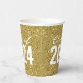 カスタム年金ゴールドグリッター 紙コップ (右)
