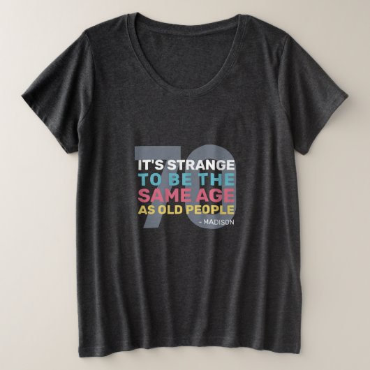 カスタム年齢と名おもしろい前誕生日 プラスサイズTシャツ (デザイン正面)
