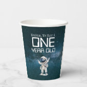 カスタム年齢宇宙の誕生日パーティー 紙コップ (裏面)