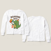 カスタム年齢恐竜バースデー キッズTシャツ・パーカー (デザイン 正面&背面)