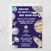 カスタム年齢 宇宙飛行士の誕生日 招待状 (正面)