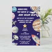 カスタム年齢 宇宙飛行士の誕生日 招待状 (スタンド正面)