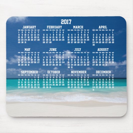 カスタム年1回カレンダー2017マウスパッドビーチ マウスパッド (正面)