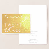 カスタム年2023モダンタイポグラフィシエレガントック 箔カード (ディスプレー)